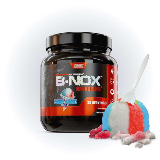 B-Nox Androrush - Sno Cone, Pre-Workout & Testosterone Enhancer, Powder Supplement, Betancourt Nutrition 35 Serving)