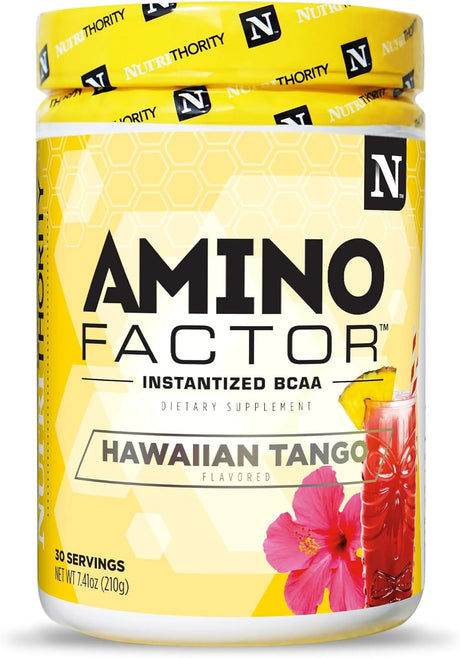 Amino Factor Instantized Bcaas, Hawaiian Tango, 30 Servings - Sugar Free Branched Chain Amino Acids Intra & Post Workout Drink - Improve Muscle Recovery & Hydration