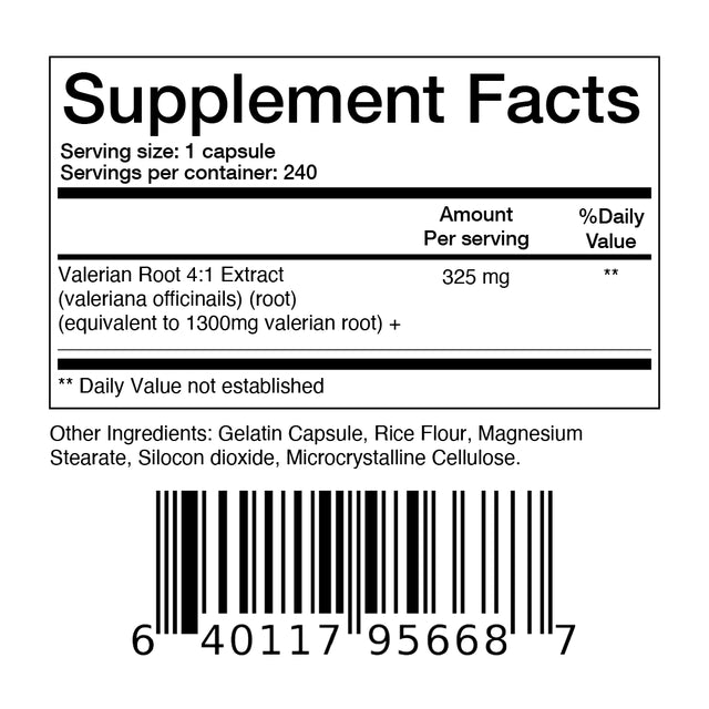 Balance Breens Valerian Root 1300Mg Supplement - 240 Capsules -Natural Sleep Aid