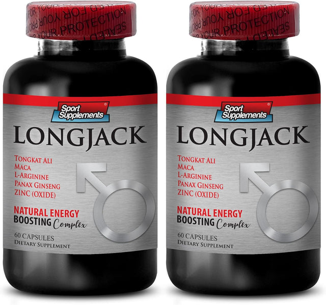 Tongkat Ali Powder Organic - Longjack 2170Mg - Improve Feelings of Well-Being in Men with Longjack Pure Herbal Supplement, Increase Sex Drive and Libido, Longjack Tongkat Ali for Men, 2 Bot 120 Caps