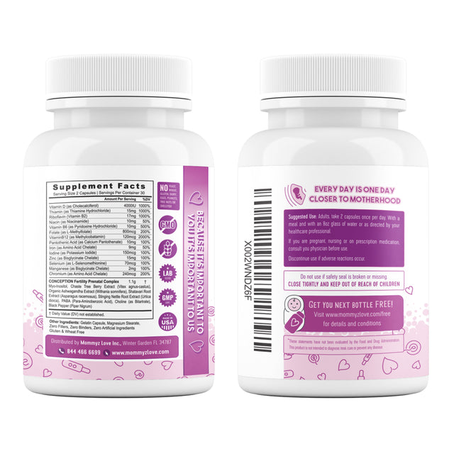 Mommyz Love Fertility Pills for Women - Prenatal Vitamins Supplement