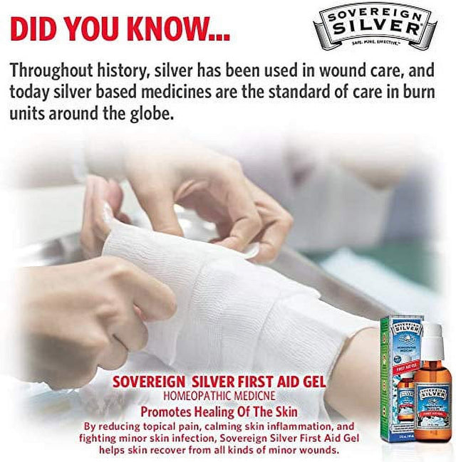 Sovereign Silver Bio-Active Silver Hydrosol for Immune Support - 10 Ppm, 8Oz (236Ml) Dropper plus 2Oz First Aid Gel - Homeopathic Medicine - plus Stress Ball