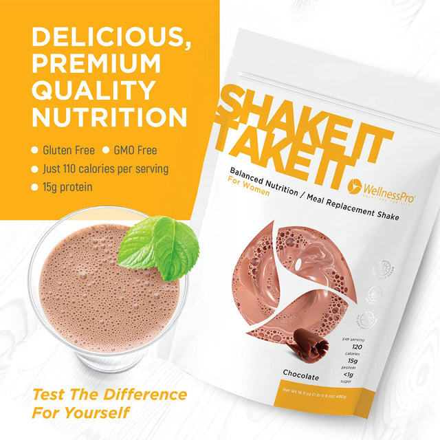 Womens Meal Replacement Shake - 15 Servings, 15G Protein, Chocolate Flavor, Shake & Smoothie Powder with Vitamins & Minerals for Women, Keto Friendly, Gluten Free