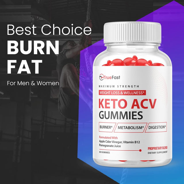 (2 Pack) True Fast Keto ACV Gummies - Supplement for Weight Loss - Energy & Focus Boosting Dietary Supplements for Weight Management & Metabolism - Fat Burn - 120 Gummies