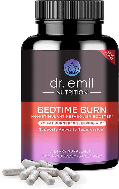 DR EMIL NUTRITION Bedtime Burn - PM Burner & Sleep Aid - Stimulant-Free - for Women and Men, 30 Day Supply