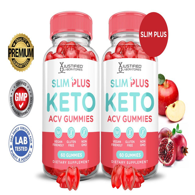 (2 Pack) Slim plus Keto ACV Gummies 1000MG Dietary Supplement 120 Gummys