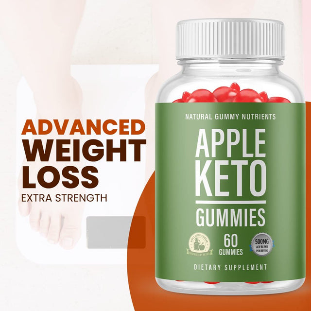 (2 Pack) Apple Keto Gummies - Supplement for Weight Loss - Energy & Focus Boosting Dietary Supplements for Weight Management & Metabolism - Fat Burn - 120 Gummies