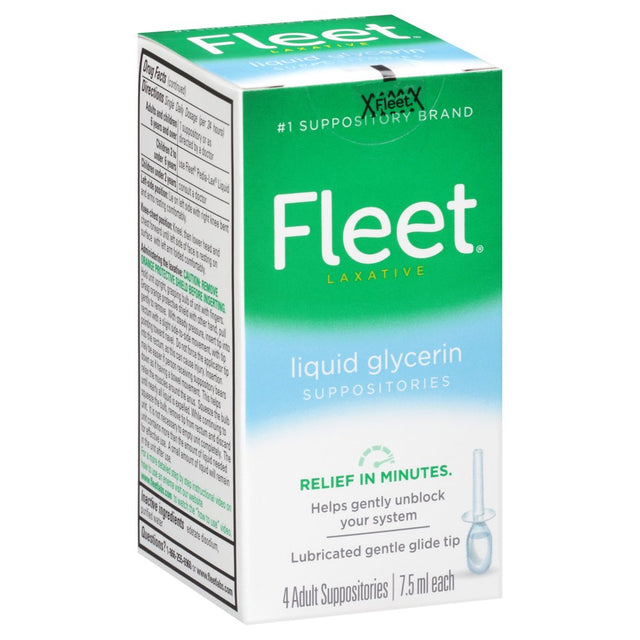 Fleet Liquid Glycerin Suppositories for Adult Constipation, 7.5 Ml, 4 Bottles