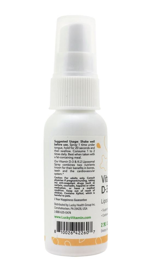 Luckyvitamin - Liposomal Vitamin D3 & K2 Spray - 2 Fl. Oz.