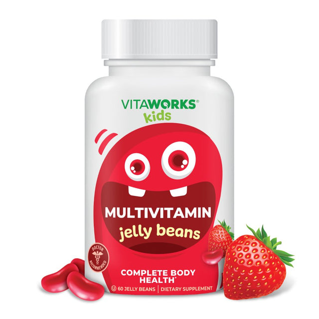 Vitaworks Multivitamin & Minerals Jelly Beans for Kids, Unisex, Dietary Supplement, 60 Jellies