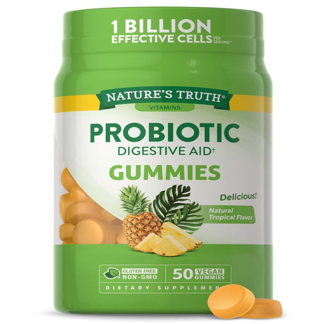 Probiotic Gummies | 50 Count | Vegan, Non-Gmo & Gluten Free Digestive Health Supplement | by Nature'S Truth