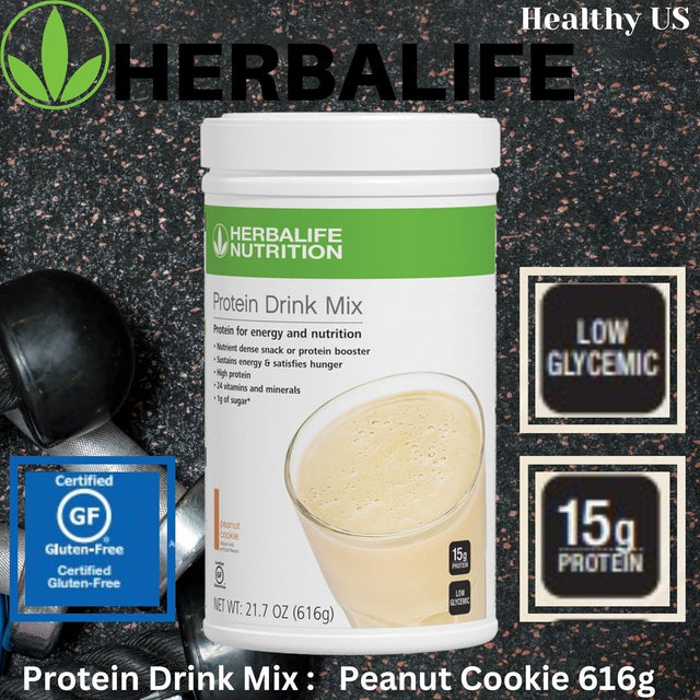 Herbalifeprotein Drink Mix: Peanut Cookie 616 G, Nutrient Dense Healthy Snack, Protein Booster, Sustains Energy and Satisfies Hunger, High Protein, 616G