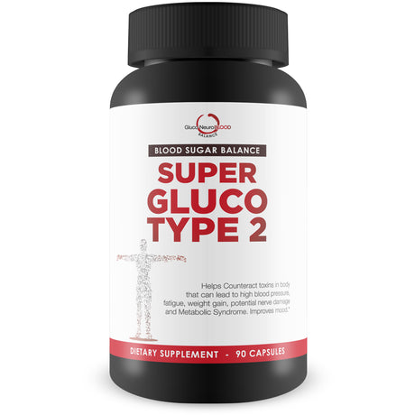 Super Gluco Type 2 by Gluco Neuro Blood Balance - Blood Sugar Support Dietary Supplement with Turmeric and Berberine - 30 Servings