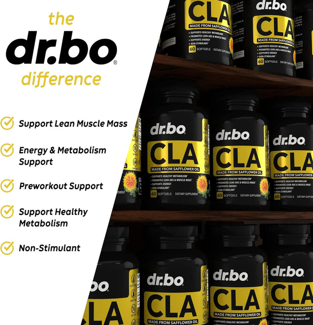 CLA Safflower Oil Supplement for Men & Women - Pure Safflower Oil High Linoleic Preworkout, Abs Muscle & Workout Capsules - Premium 780Mg CLA Conjugated Linoleic Acid Pills Supplements - 60 Softgels