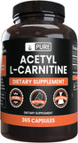 Pure Original Ingredients Acetyl L-Carnitine (365 Capsules) No Magnesium or Rice Fillers, Always Pure, Lab Verified