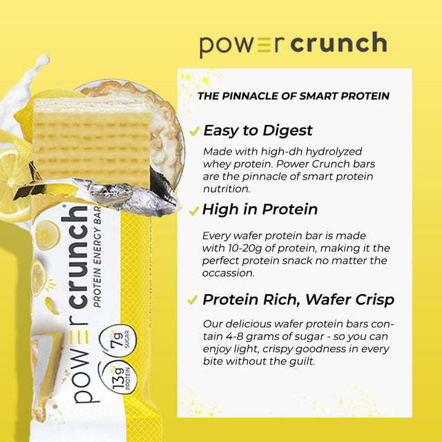 Bionutritional Research Group Power Crunch Protein Energy Bar, Lemon Meringue, 12 Count (16.8Oz) (480G)