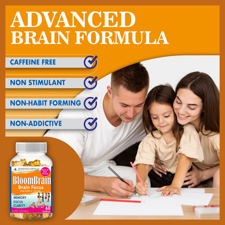 Bloombrain Brain Vitamins for Kids, Memory Booster for Kids Brain with Omega 3 6 9, Brain Vitamins EPA DHA Supplements- 60 Softgels Vitamins America'S Best Deals