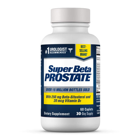 Super Beta Prostate - over 15 Million Bottles Sold - Urologist Recommended Prostate Supplement for Men - Reduce Bathroom Trips Night, Promote Sleep & Bladder Emptying, Beta Sitosterol (60Ct, 1 Bottle)