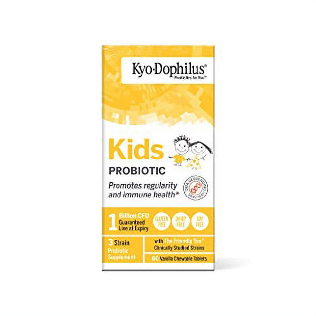 Kyo-Dophilius Kids Probiotic, Promotes Regularity and Immune Health*, 60 Tablets (Packaging May Vary)