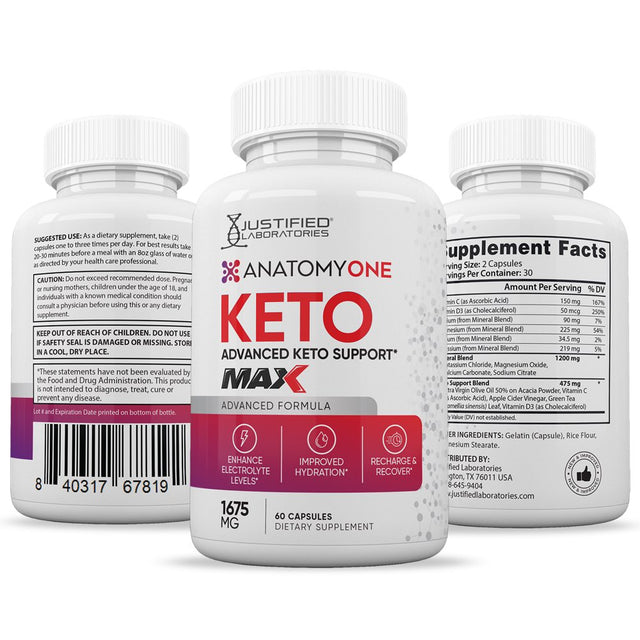 (5 Pack) Anatomy One Keto ACV MAX Pills 1675Mg Alternative to Gummies Dietary Supplement 300 Capsules