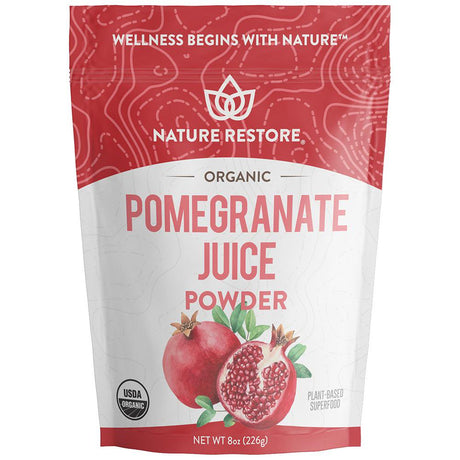 Nature Restore Organic Pomegranate Juice Powder, Dietary Supplement, Antioxidant, 8 Ounces, Non GMO