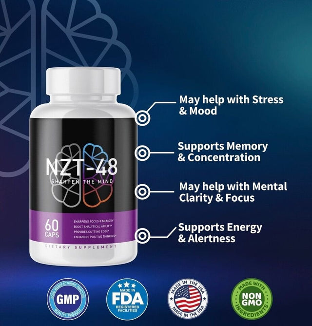 NZT-48 Brain Performance Support Capsules - 120 Capsules