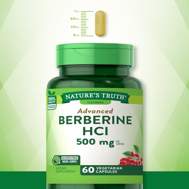 Nature'S Truth Berberine 500Mg | 60 Capsules | Vegetarian, Non-Gmo, & Gluten Free Supplement