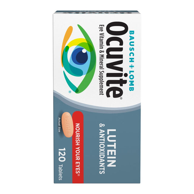 Bausch + Lomb Ocuvite Eye Vitamin & Mineral Supplement Tablets, Lutein, 120 Ct