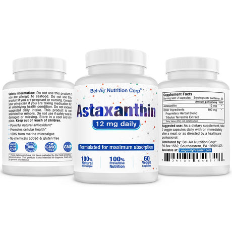 Bel-Air Astaxanthin (12Mg) with Herbal Catalysts