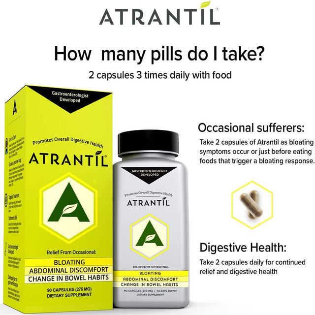 Atrantil Capsules - Polyphenol for Digestive Health, Bloating, Gas, Constipation, Diarrhea Relief