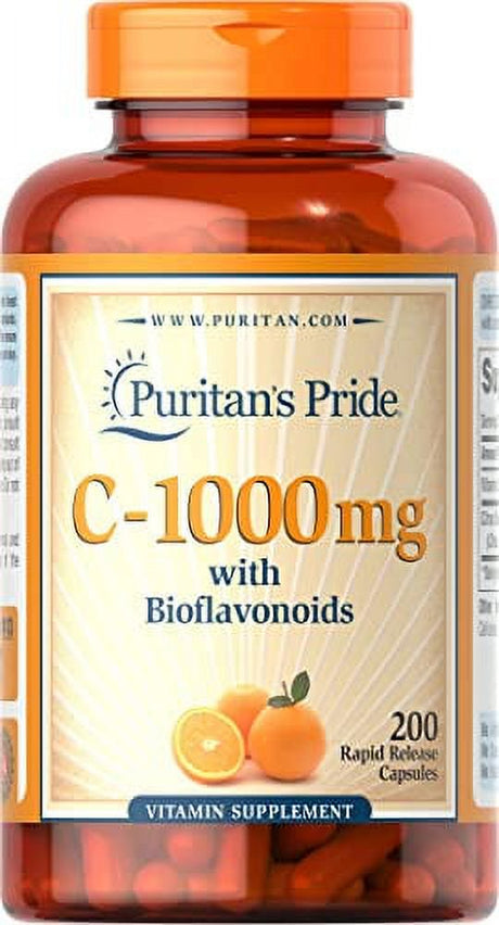 Puritan'S Pride Vitamin C with Bioflavonoids for Immune System Support & Skin Health Capsules