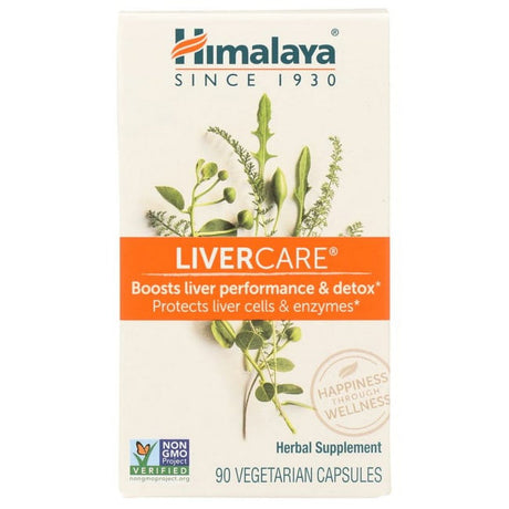 Himalaya Livercare Herbal Supplement, Liver Cleanse Formula, Liver Support, Bile Production, Eliminates Waste, Cleansing, Vegan, Non-Gmo, 90 Capsules