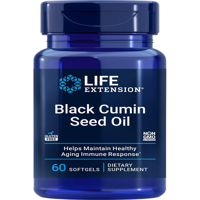 Life Extension Black Cumin Seed Oil - Immune Support & Promotes a Healthy Inflammatory Response - Gluten-Free, Non-Gmo - 60 Softgels