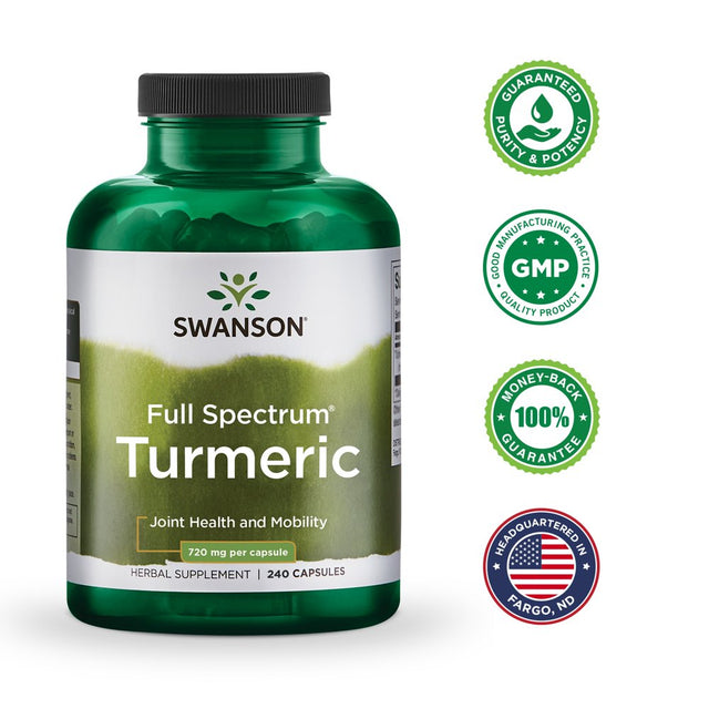 Swanson Full Spectrum Turmeric 720 Mg 240 Caps 3 Pack