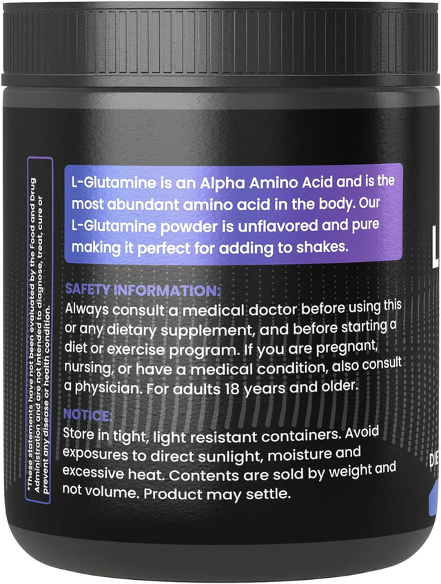 Pure Original Ingredients L-Glutamine Powder, (12 Oz), Natural Amino Acid, Flavorless, Always Pure