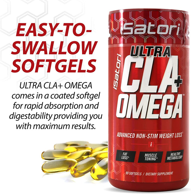 Isatori Ultra CLA - Omega 3 6 9 Safflower Oil Fish Oil Conjugated Linoleic Acid - Natural Weight Loss Exercise Enhancement Fat Burner Muscle Toner - Stimulant Free Dietary Supplement - 90 Softgels