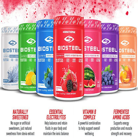 Biosteel Hydration Mix - Zero Sugar, Essential Electrolyte Sports Drink Powder - Mixed Berry - 20 Servings