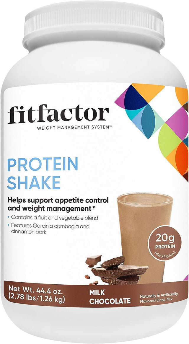 Fitfactor Protein Shake Supports Appetite Control and Weight Management - Milk Chocolate (2.78 Lbs. / 30 Servings)