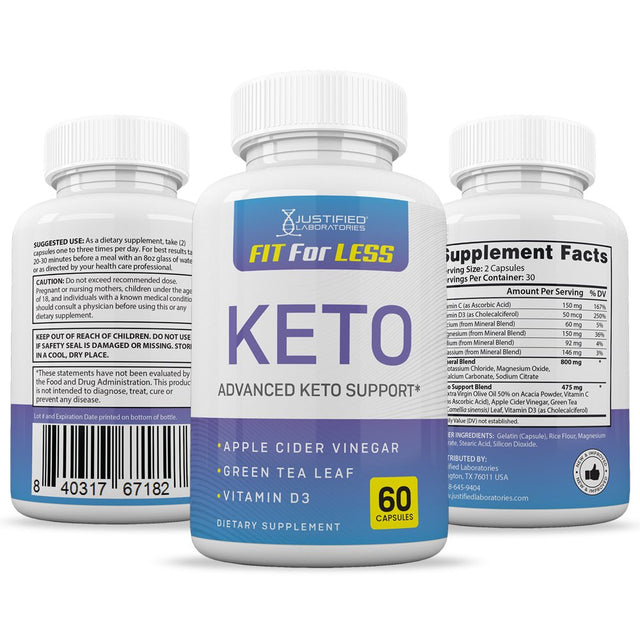 (5 Pack) Fit for Less Keto ACV Pills 1275Mg Alternative to Gummies Dietary Supplement 300 Capsules