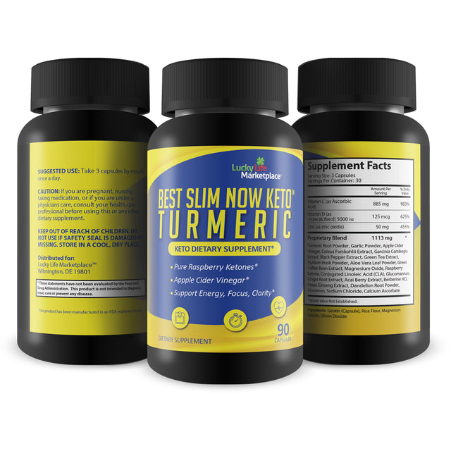 Best Slim Now Keto Turmeric - Keto Friendly Turmeric Supplement - Support Reduced Inflammation & Oxidative Stress - Support Balanced Blood Sugar - Immune Health - 90 Count