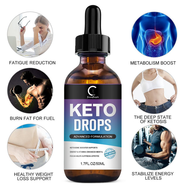 GPGP Keto Drops - Diet Weight Loss Supplement - Premium Fat Burner to Boost Metabolism, Suppress Appetite - 100 Ml