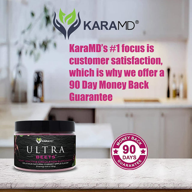 Karamd Ultrabeets | Doctor Formulated Beets Superfood Powder | Natural, Non-Gmo, Vegan Nitric Oxide Booster Supplement | Supports Heart Health, Circulation and Energy, 30 Servings