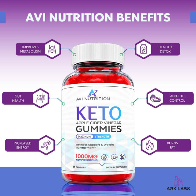 (1 Pack) AVI Nutrition Keto ACV Gummies - Apple Cider Vinegar Supplement for Weight Loss - Energy & Focus Boosting Dietary Supplements for Weight Management & Metabolism - Fat Burn - 60 Gummies