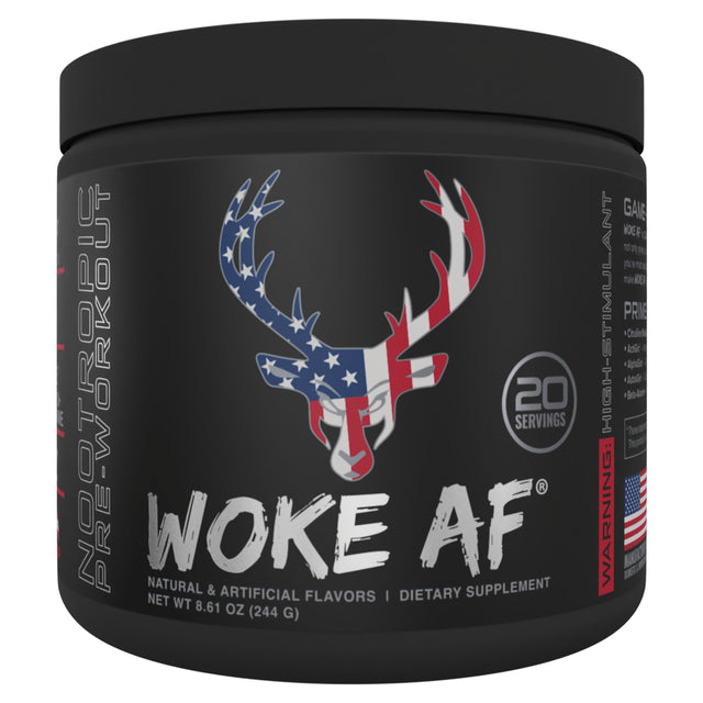 Bucked up Woke Af Pre-Workout Powder, Increase Energy, Rocket Pop, 333Mg Caffeine, 20 Servings