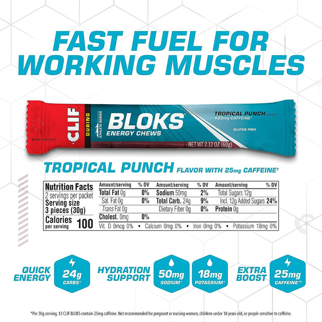 CLIF BLOKS - Energy Chews - Variety Pack - Non-Gmo - Plant Based - Fast Fuel for Cycling and Running - Quick Carbohydrates and Electrolytes - 2.12 Ounce (Pack of 12)