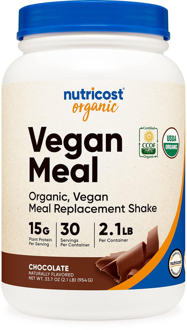 Nutricost Organic Vegan Meal Replacement Shake Powder (Chocolate) - Certified USDA Organic, Vegan, and Gluten Free