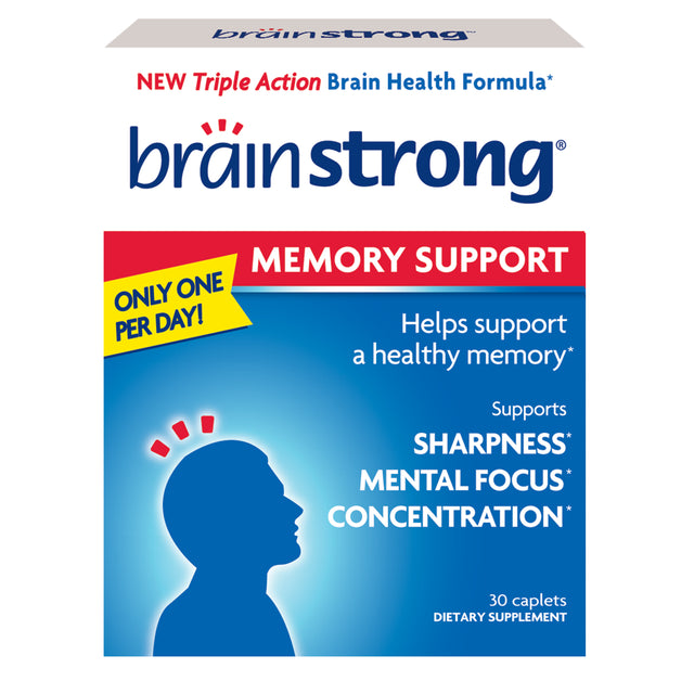 Brain Strong Memory Caplets, Supports Sharpness, Mental Focus, & Concentration, 30 Count