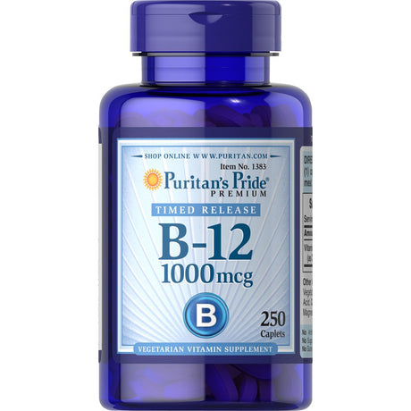 Puritans Pride Vitamin B-12 1000 Mcg Timed Release Caplets, 250 Count