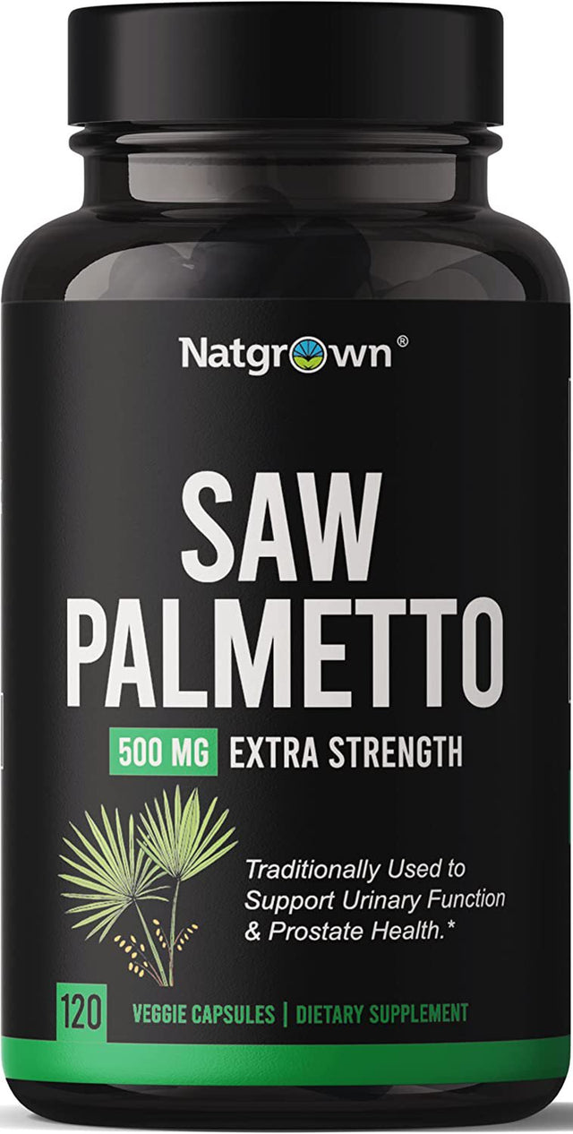 Saw Palmetto Prostate Supplements for Men - DHT Blocker for Hair Growth and Decrease Frequent Urination - Vegan Capsules (120 Ct)