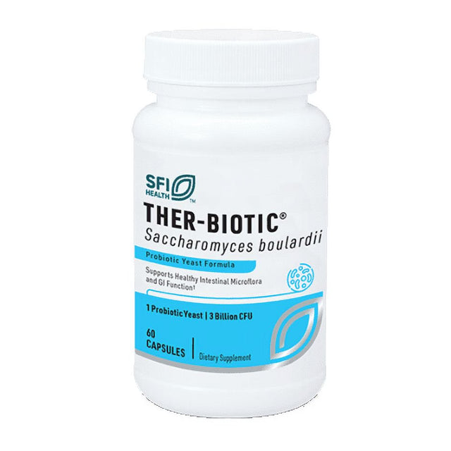 Klaire Labs Saccharomyces Boulardii - Probiotic Supplement to Help Support Healthy Yeast Balance, Immune & Digestive Health - Acid Resistant, Shelf-Stable, Hypoallergenic & Dairy-Free (60 Capsules)